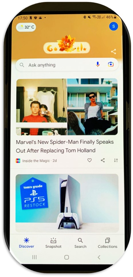 Google Discover feed on your Android phone 